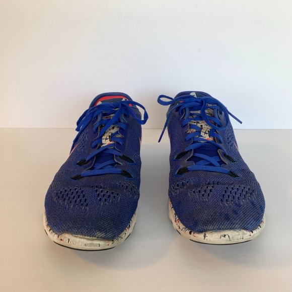 Nike Free 5.0 Blue & Crimson Training Shoe - Picture 10 of 11